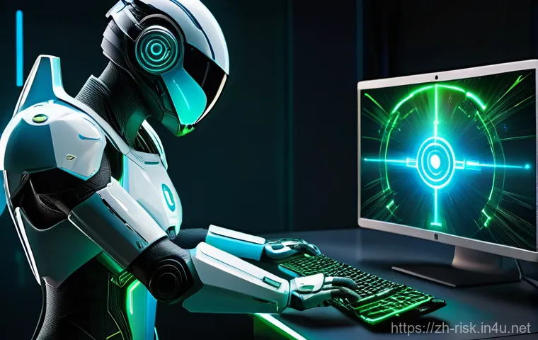 키로거 공격 원리 및 예방책 - **Prompt:** A young adult, male or female, sits comfortably at a modern, well-lit home office desk, ...