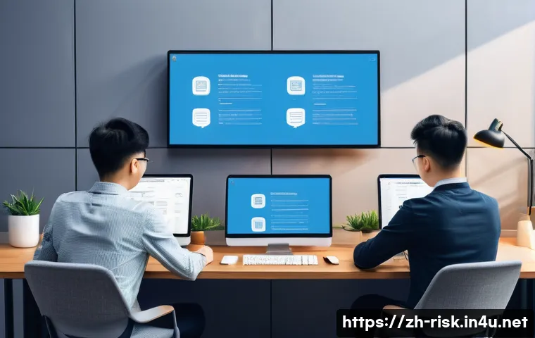 모바일 앱 보안 감사 체크리스트 - A modern office setting showing a diverse team of Chinese developers collaboratively managing mobile...
